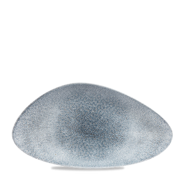 Raku Topaz Blue Chefs' Triangle Plate 35.5 x 18.8cm